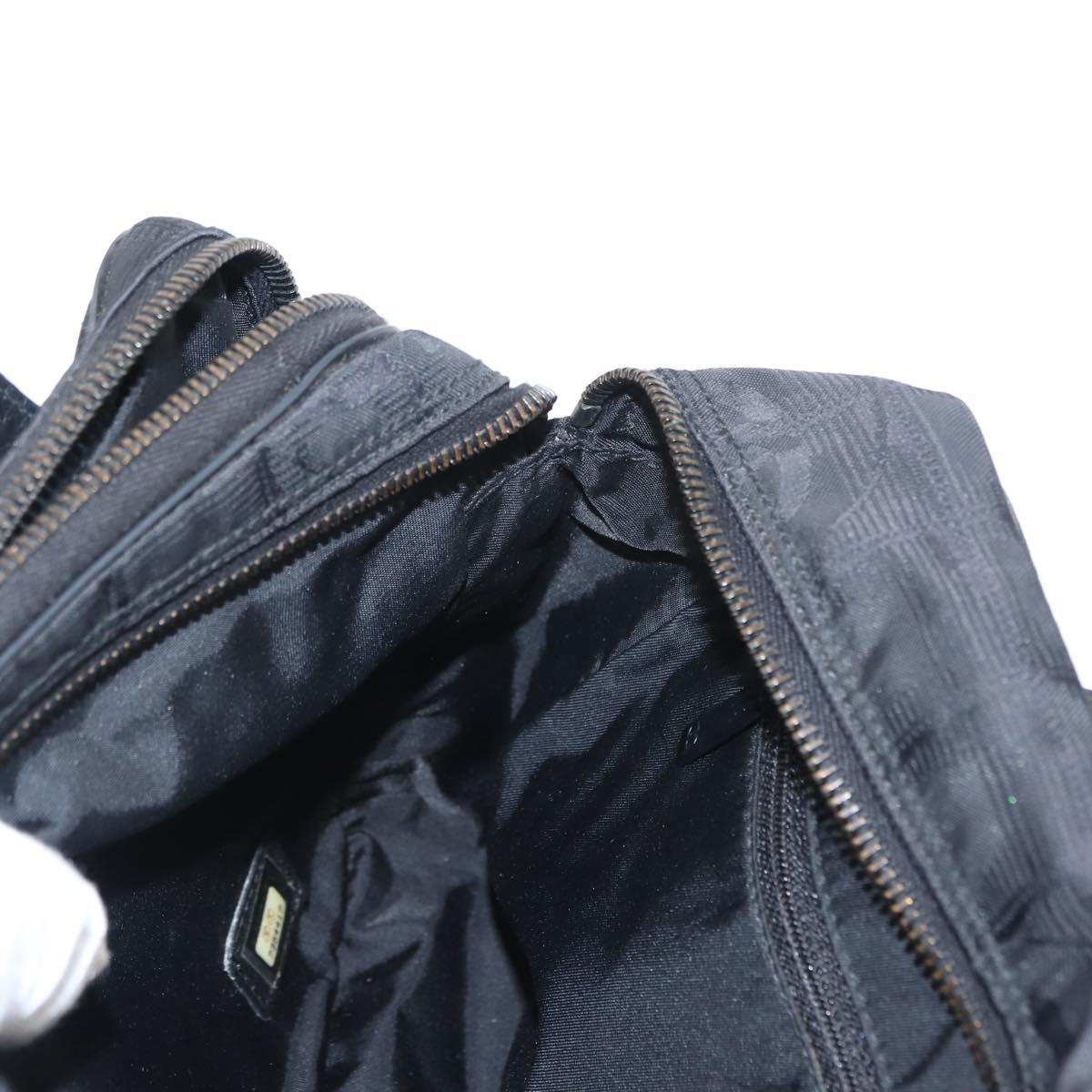 CHANEL New Travel Line Hand Bag Nylon Black CC Auth ki6162