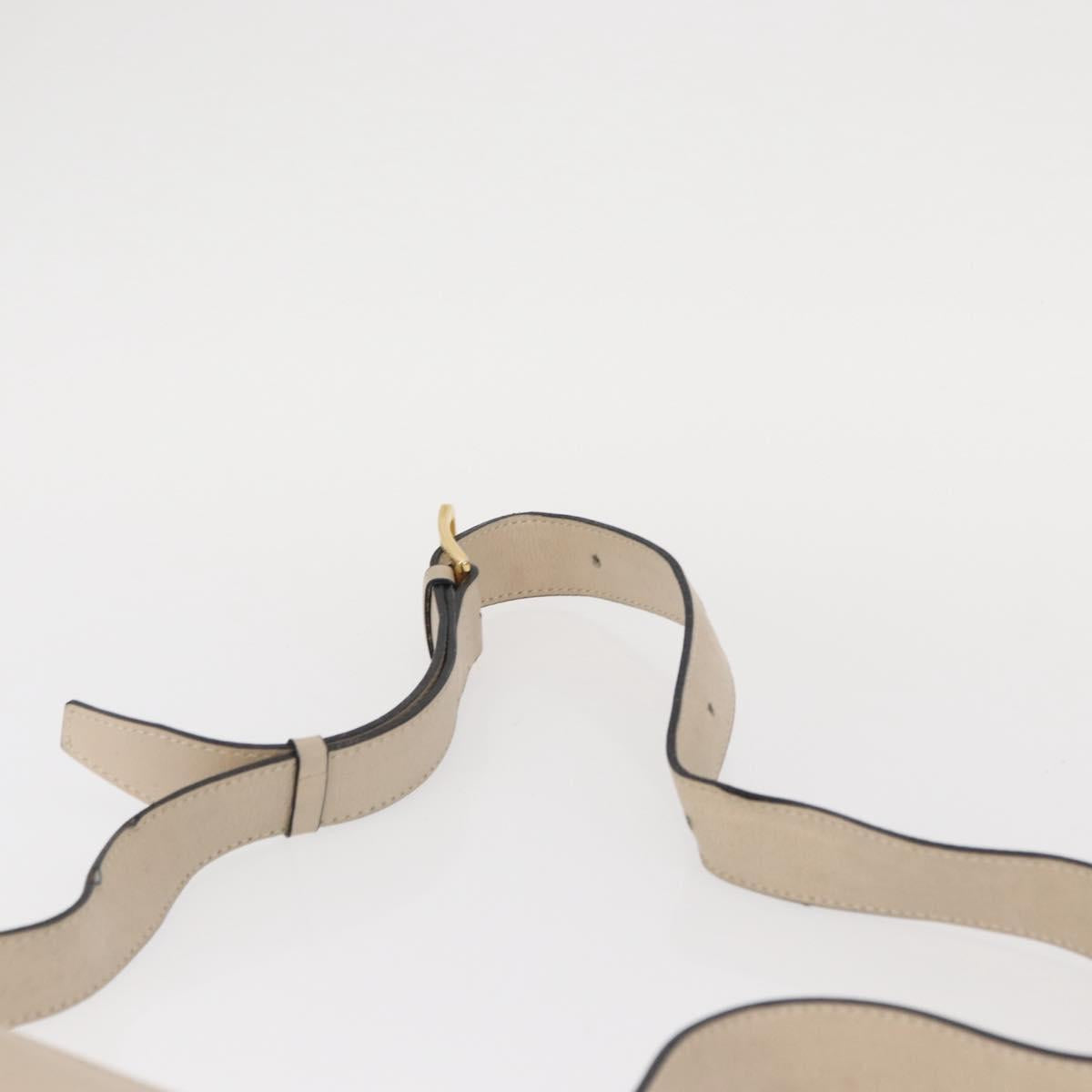 CELINE Horse Carriage Shoulder Bag Leather Cream Gold Auth ki6167