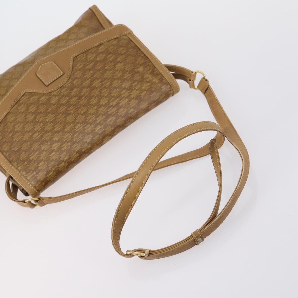 CELINE Macadam Canvas Shoulder Bag PVC Leather 5 Set Brown Beige Auth ki6173