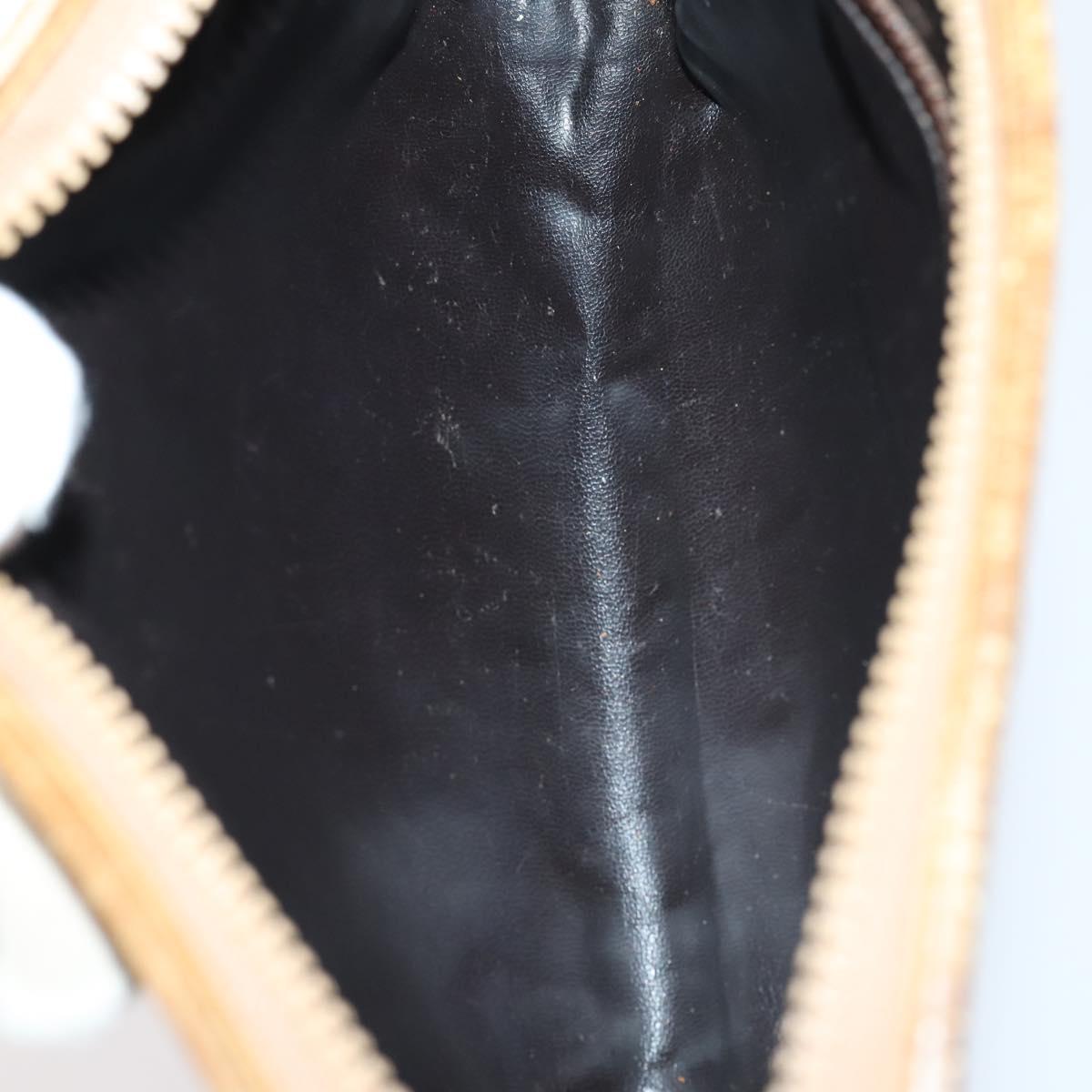 CELINE Macadam Canvas Shoulder Bag PVC Leather 5 Set Brown Beige Auth ki6173