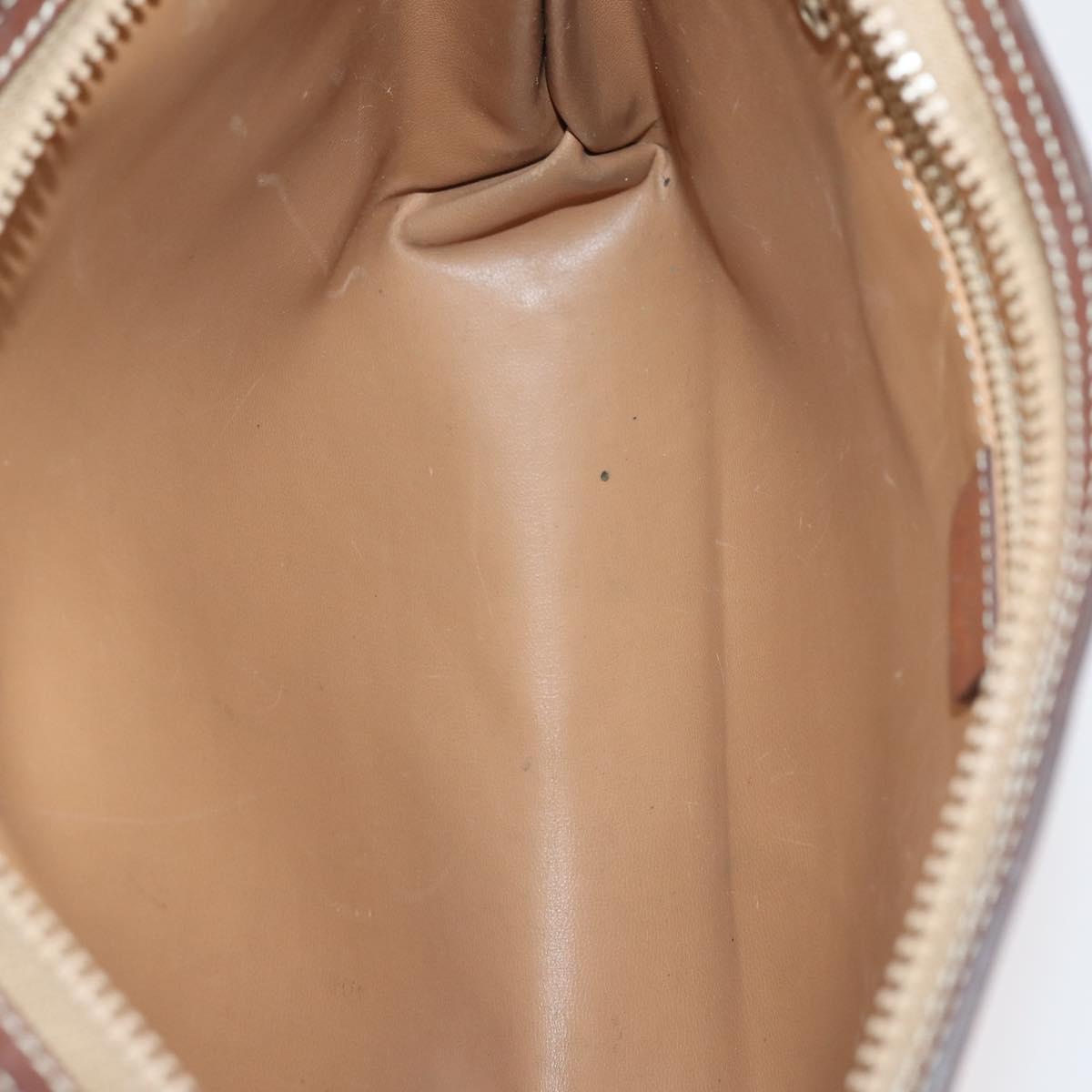 CELINE Macadam Canvas Shoulder Bag PVC Leather 5 Set Brown Beige Auth ki6173