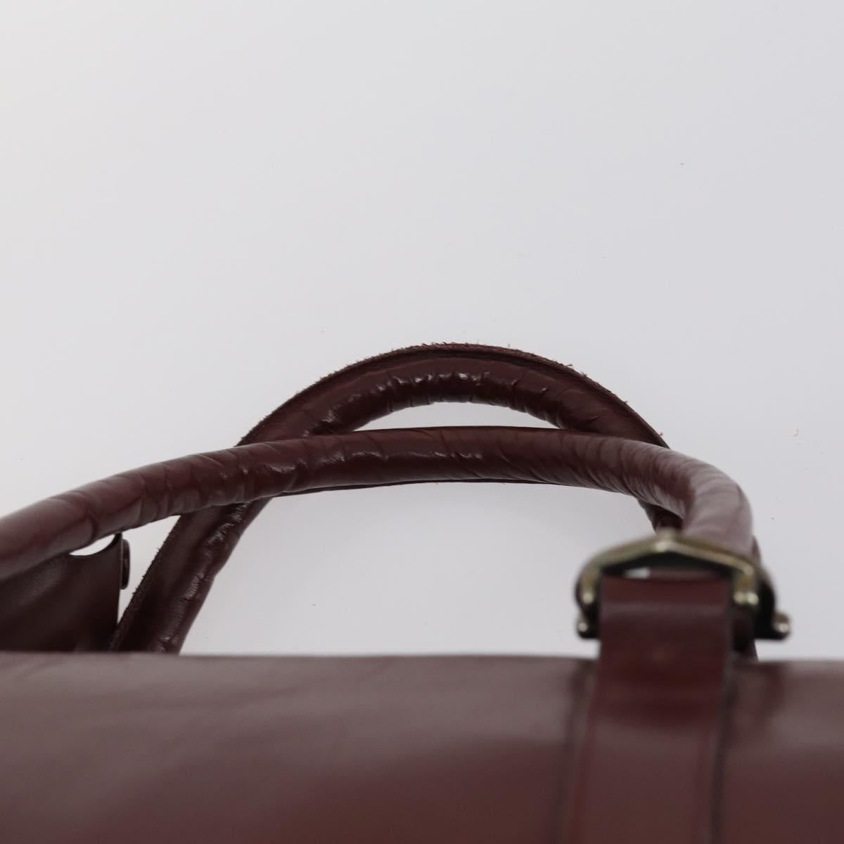CARTIER Must Line Boston Bag Leather 3 Set Bordeaux Auth ki6175