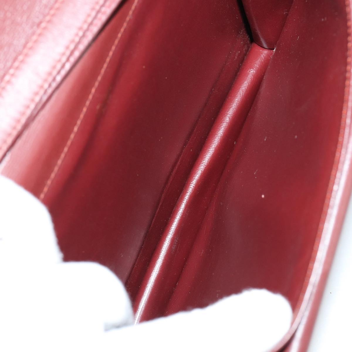 CARTIER Must Line Clutch Bag Leather 3 Set Bordeaux Auth ki6176