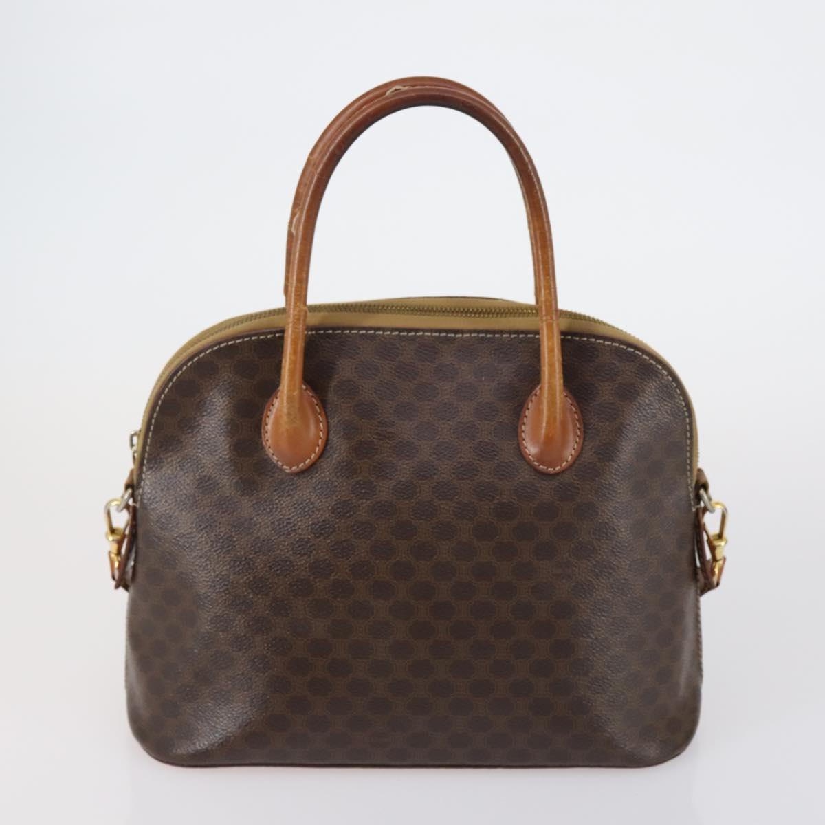 CELINE Macadam Canvas Shoulder Bag PVC 4 Set Beige Brown Auth ki6177