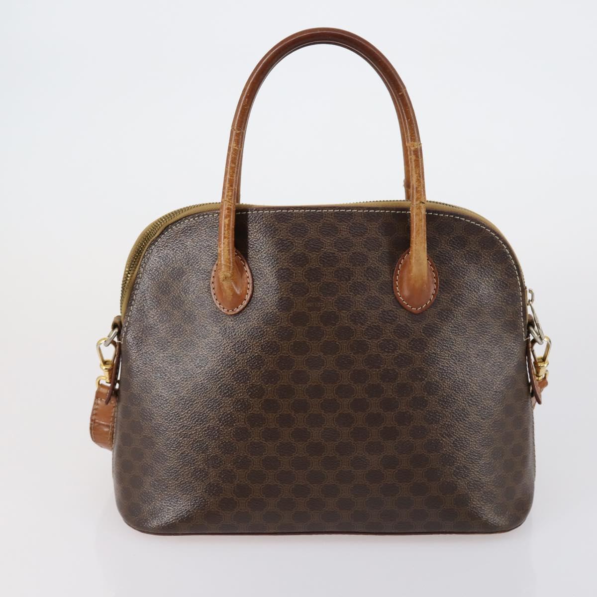 CELINE Macadam Canvas Shoulder Bag PVC 4 Set Beige Brown Auth ki6177