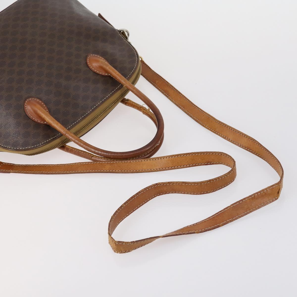 CELINE Macadam Canvas Shoulder Bag PVC 4 Set Beige Brown Auth ki6177