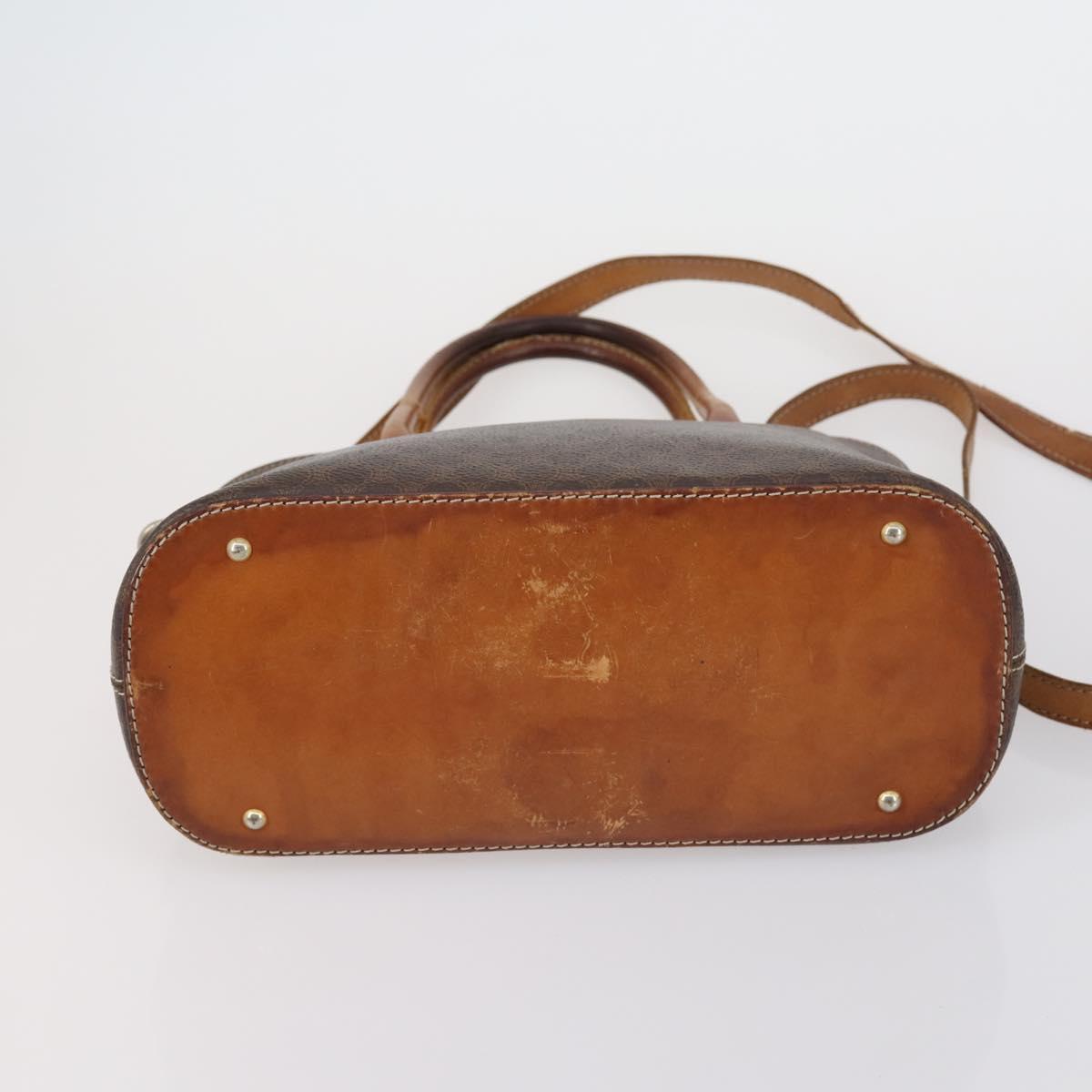 CELINE Macadam Canvas Shoulder Bag PVC 4 Set Beige Brown Auth ki6177