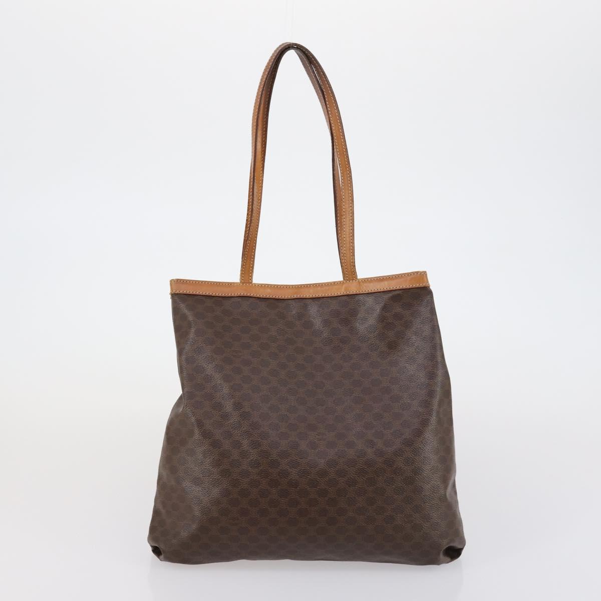 CELINE Macadam Canvas Shoulder Bag PVC 4 Set Beige Brown Auth ki6177