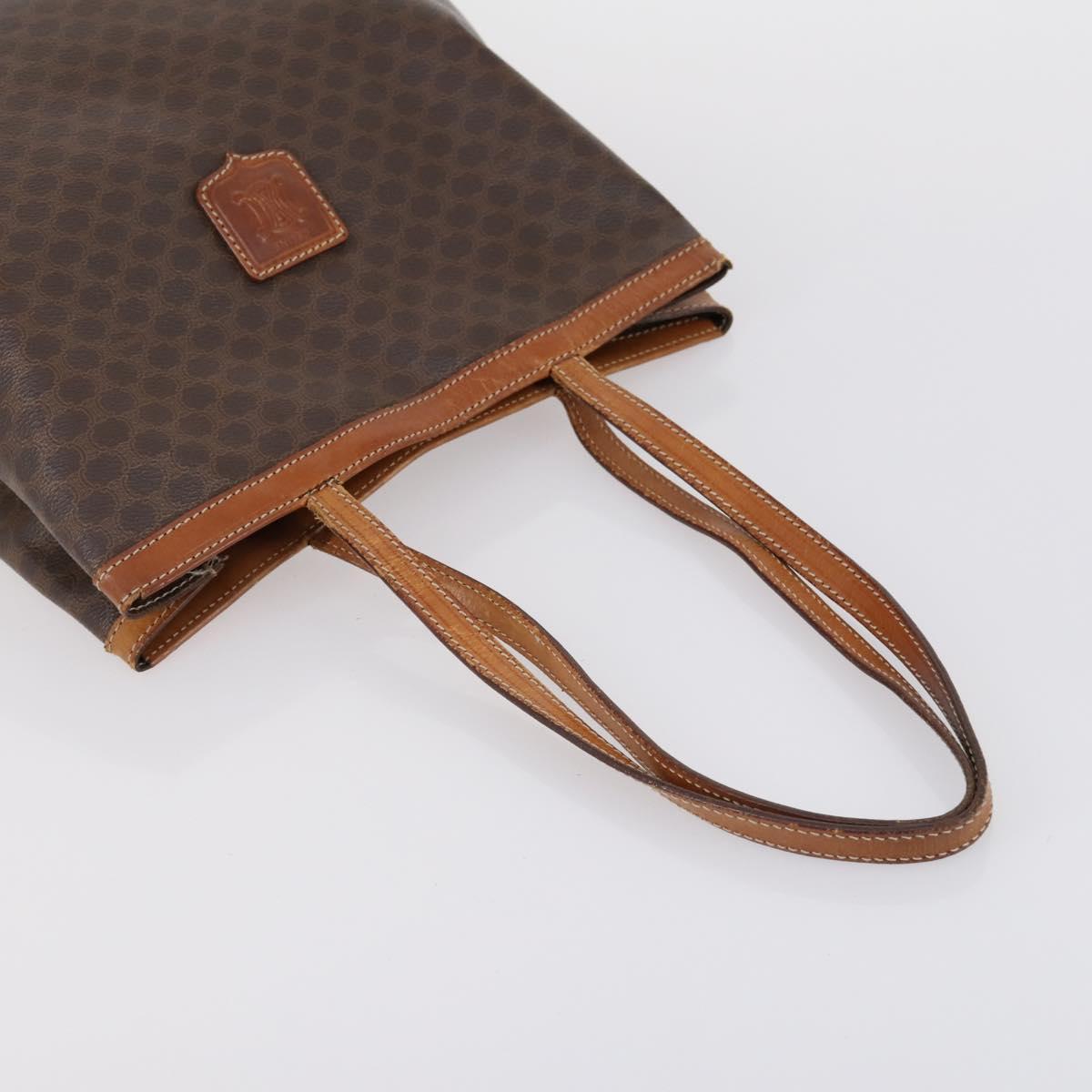 CELINE Macadam Canvas Shoulder Bag PVC 4 Set Beige Brown Auth ki6177