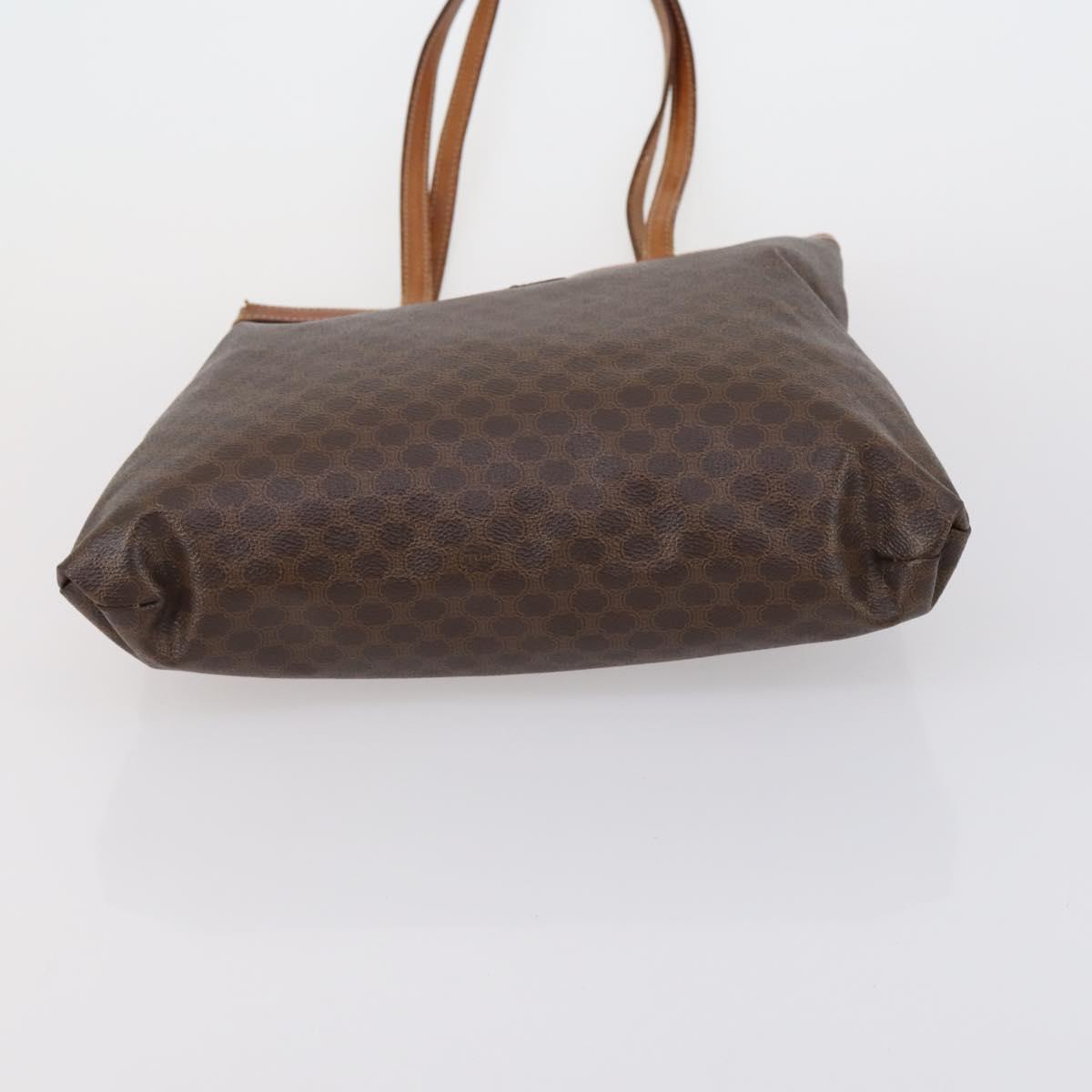 CELINE Macadam Canvas Shoulder Bag PVC 4 Set Beige Brown Auth ki6177