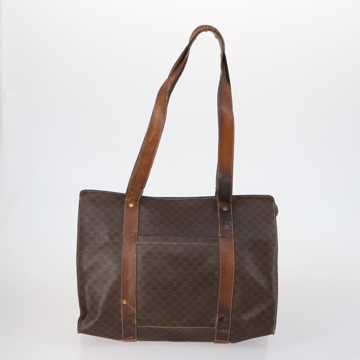 CELINE Macadam Canvas Shoulder Bag PVC 4 Set Beige Brown Auth ki6177