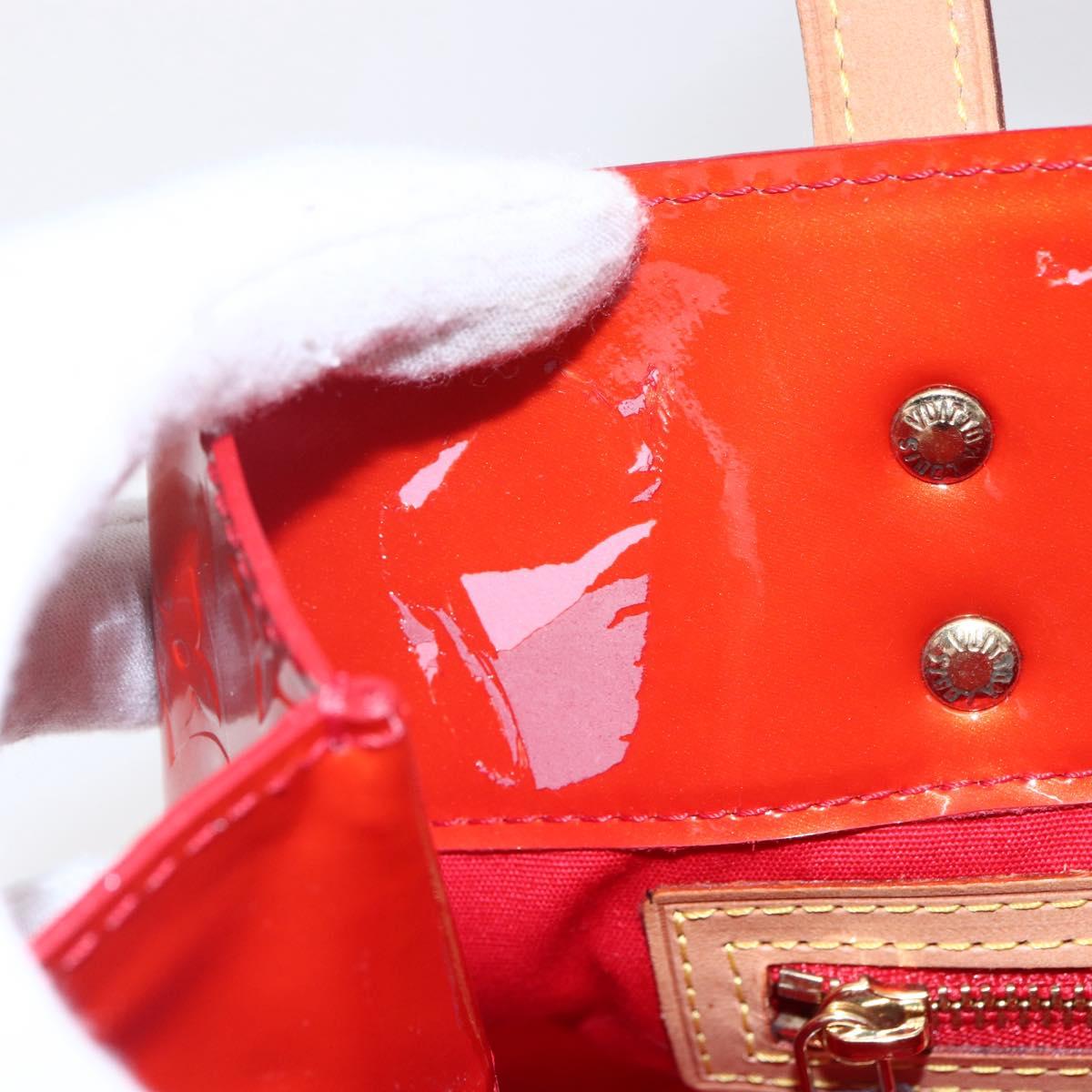 LOUIS VUITTON Monogram Vernis Reade PM Hand Bag Red Rouge M91088 LV Auth ki6184