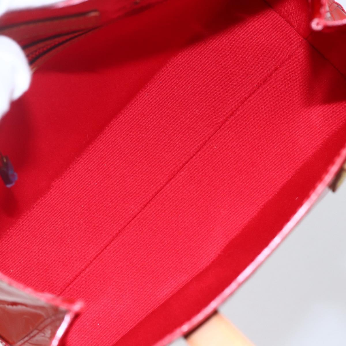 LOUIS VUITTON Monogram Vernis Reade PM Hand Bag Red Rouge M91088 LV Auth ki6184