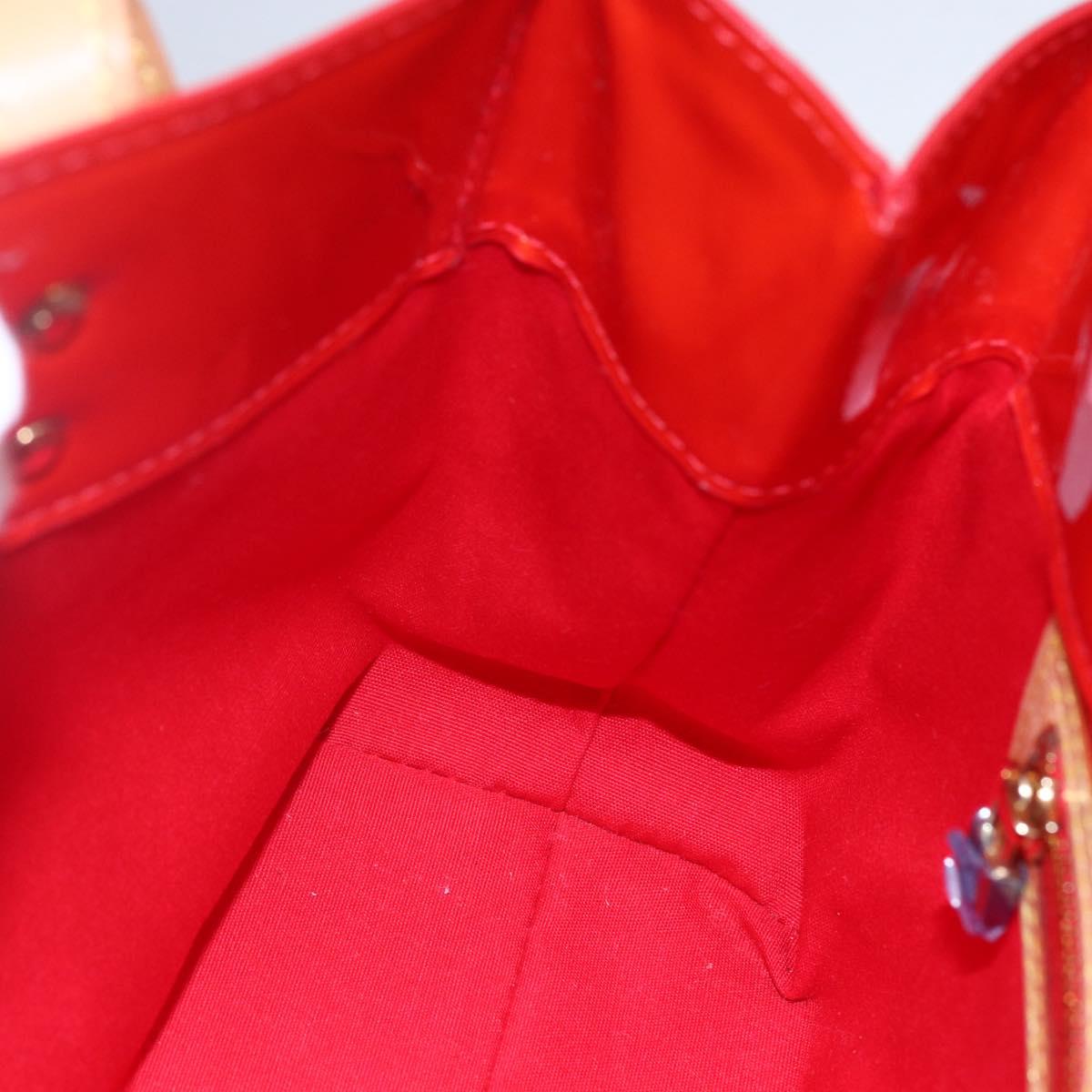 LOUIS VUITTON Monogram Vernis Reade PM Hand Bag Red Rouge M91088 LV Auth ki6184