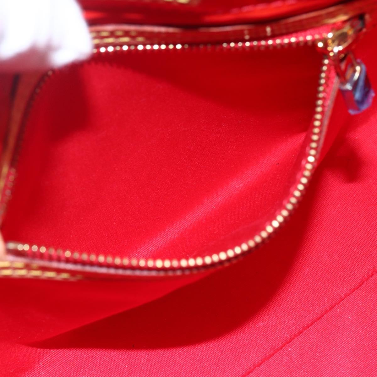 LOUIS VUITTON Monogram Vernis Reade PM Hand Bag Red Rouge M91088 LV Auth ki6184