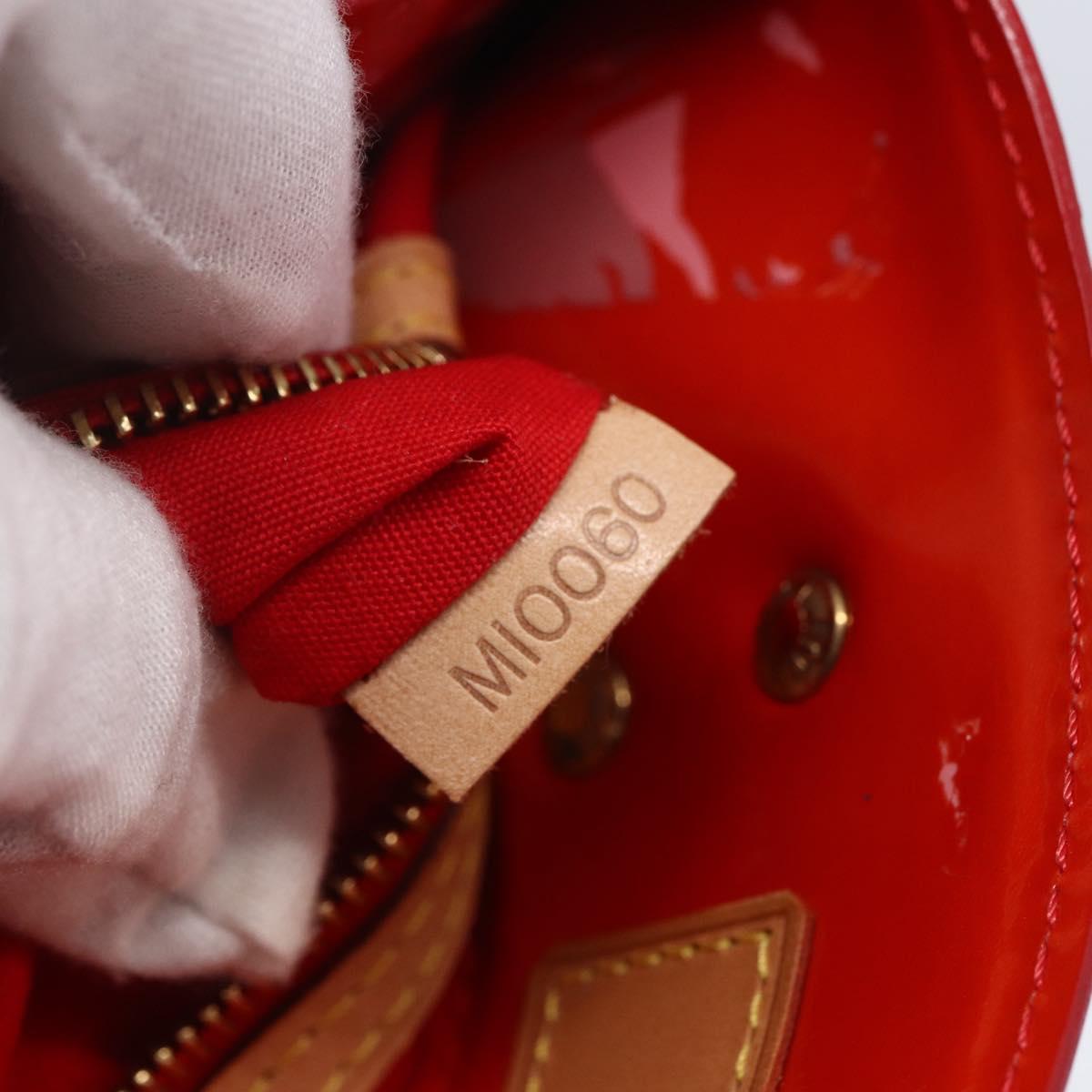 LOUIS VUITTON Monogram Vernis Reade PM Hand Bag Red Rouge M91088 LV Auth ki6184
