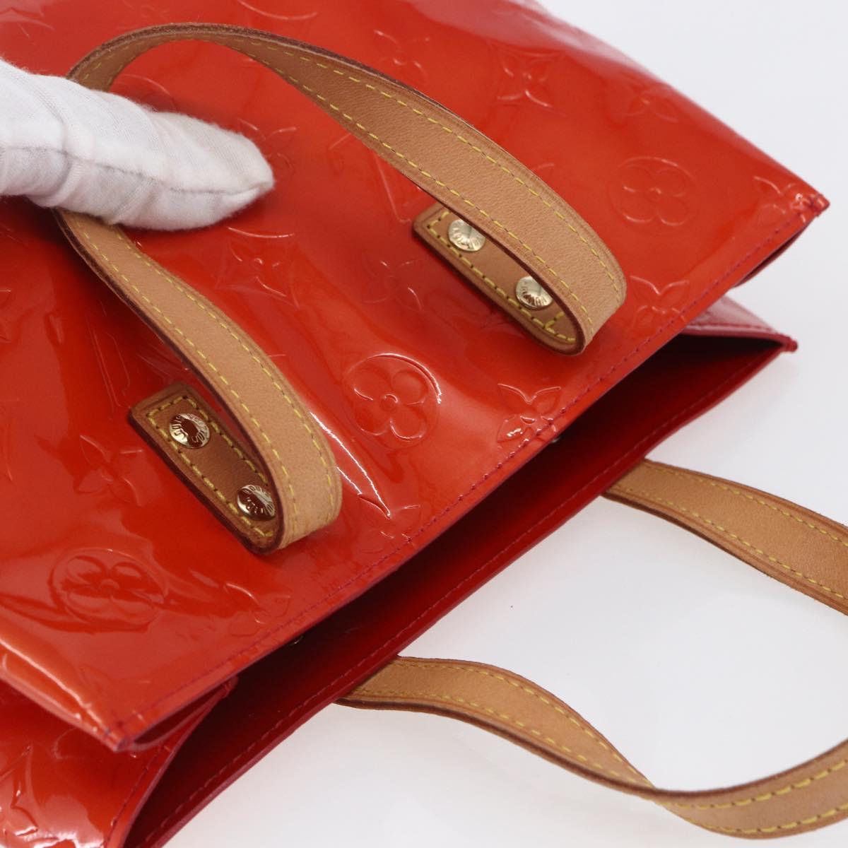 LOUIS VUITTON Monogram Vernis Reade PM Hand Bag Red Rouge M91088 LV Auth ki6184