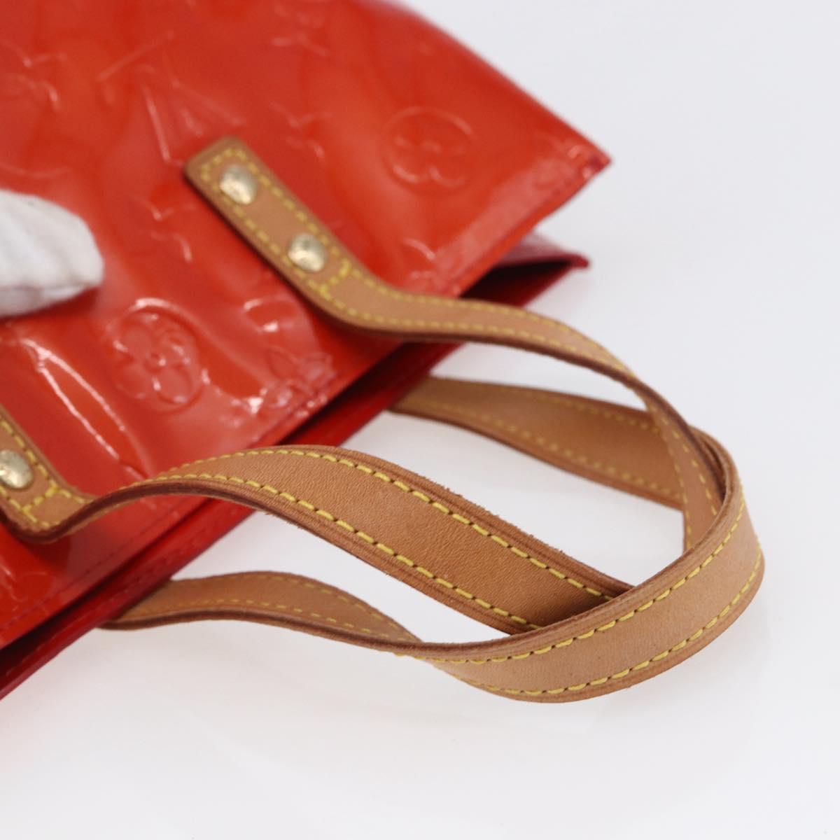 LOUIS VUITTON Monogram Vernis Reade PM Hand Bag Red Rouge M91088 LV Auth ki6184