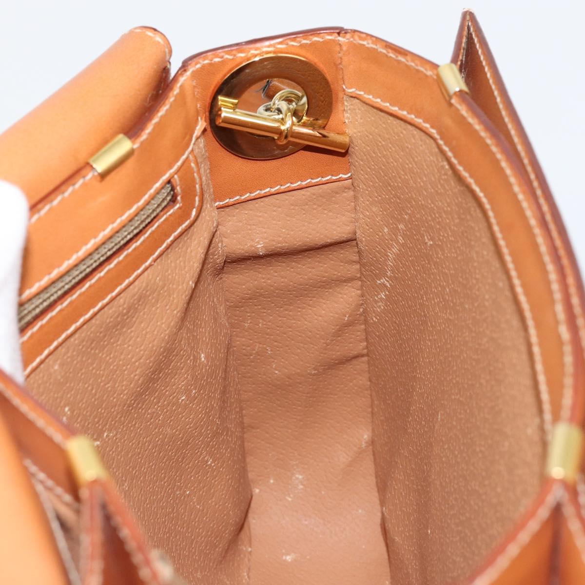 CELINE Macadam Canvas Shoulder Bag PVC Leather Brown Gold Auth ki6185