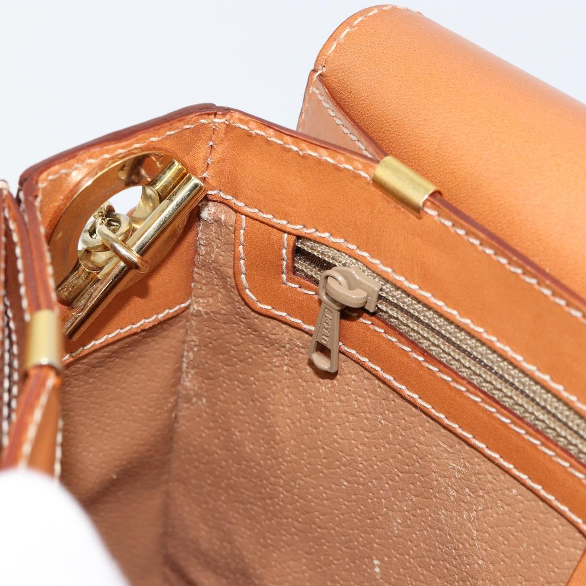 CELINE Macadam Canvas Shoulder Bag PVC Leather Brown Gold Auth ki6185