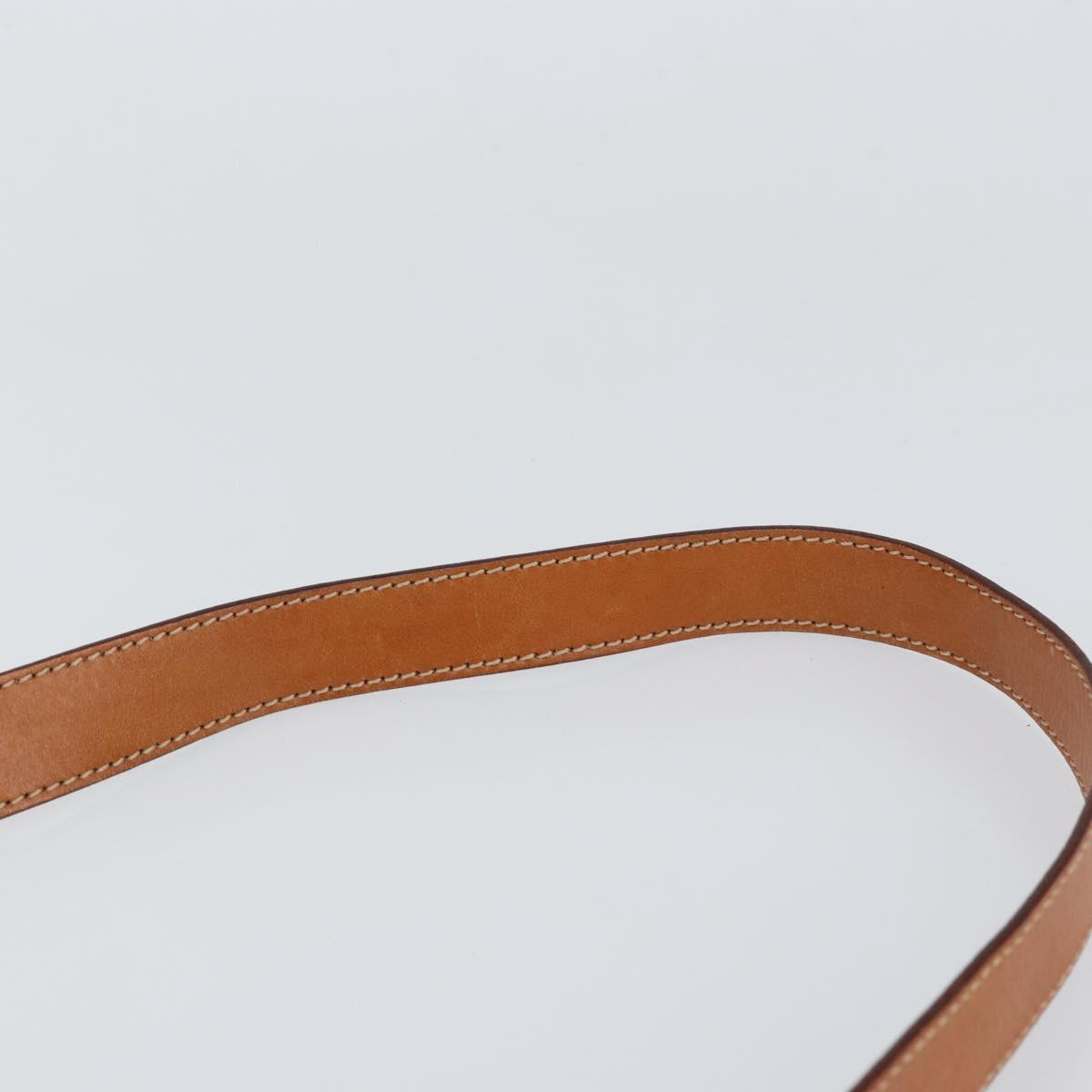 CELINE Macadam Canvas Shoulder Bag PVC Leather Brown Gold Auth ki6185