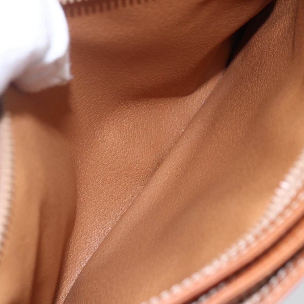 CELINE Macadam Canvas Hand Bag PVC Leather Brown Gold Auth ki6186