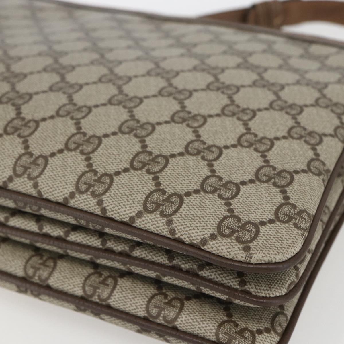 GUCCI GG Supreme Web Sherry Line Bag PVC Beige Gold 904 02 013 Auth ki6187