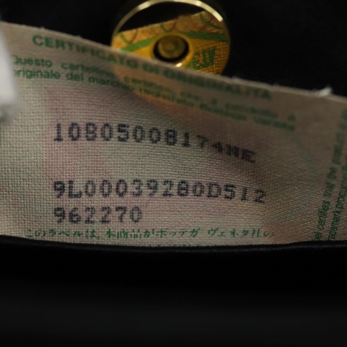 BOTTEGA VENETA INTRECCIATO Hand Bag Satin Black Gold Auth ki6189