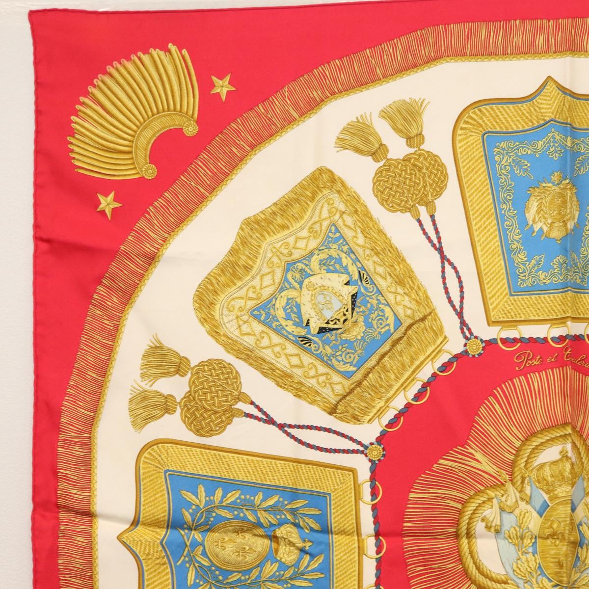 HERMES Carre 90 Scarf Silk Red Auth ki6200