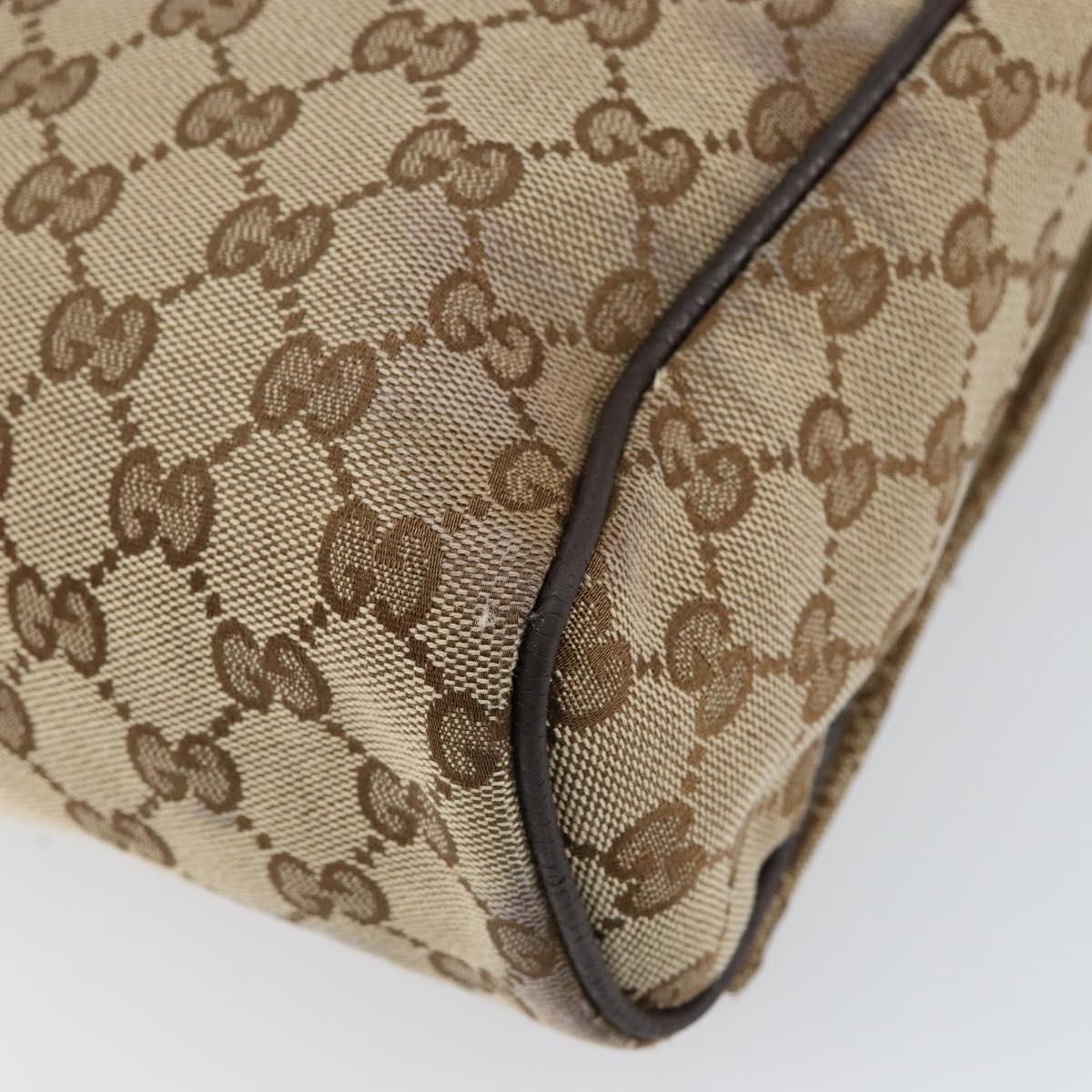 GUCCI GG Canvas Shoulder Bag Beige Silver 146236 Auth ki6202