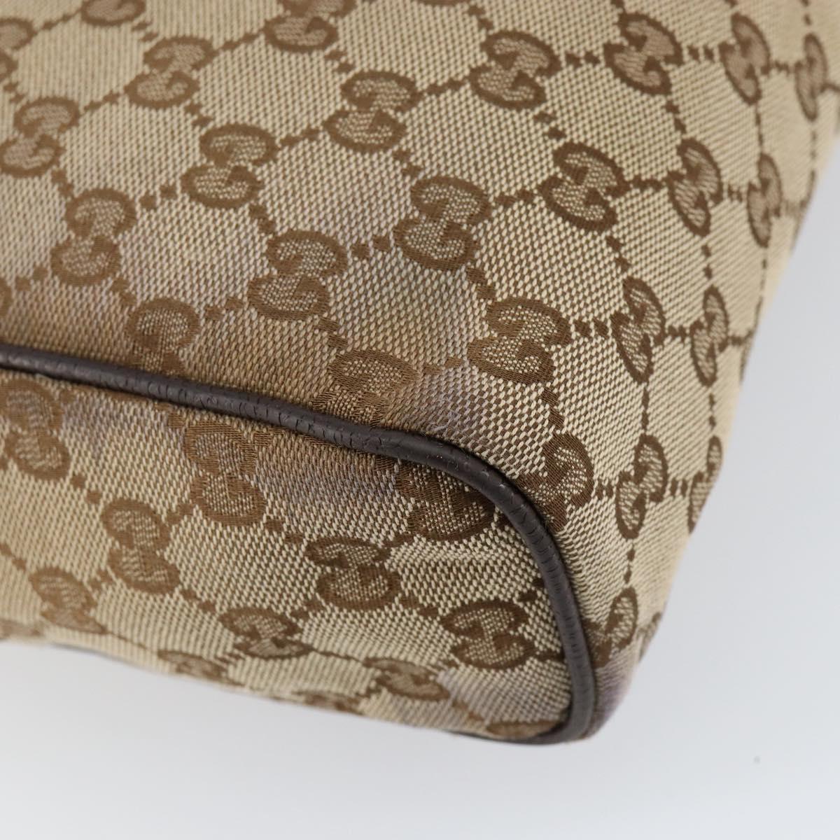 GUCCI GG Canvas Shoulder Bag Beige Silver 146236 Auth ki6202