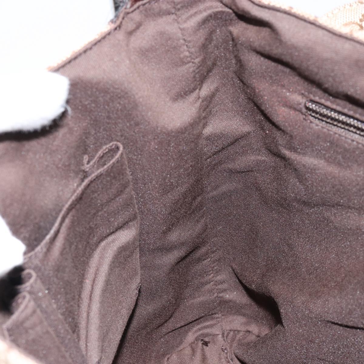 GUCCI GG Canvas Shoulder Bag Beige Silver 146236 Auth ki6202