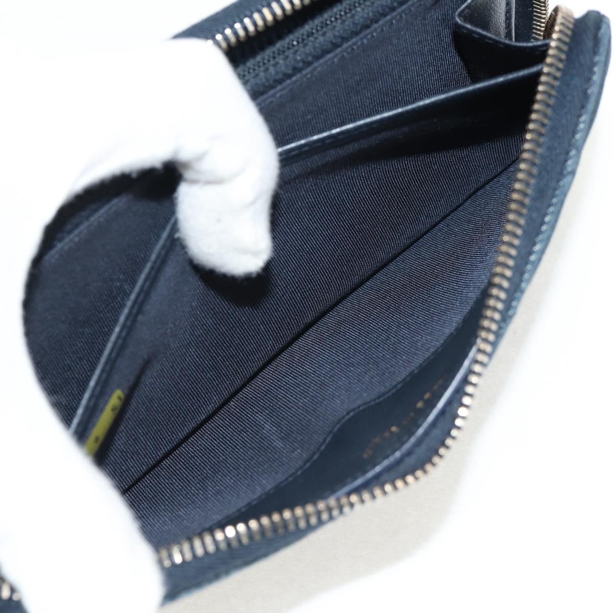 CHANEL 2.55 Zip Around Wallet Denim Blue Gold CC Auth ki6204M