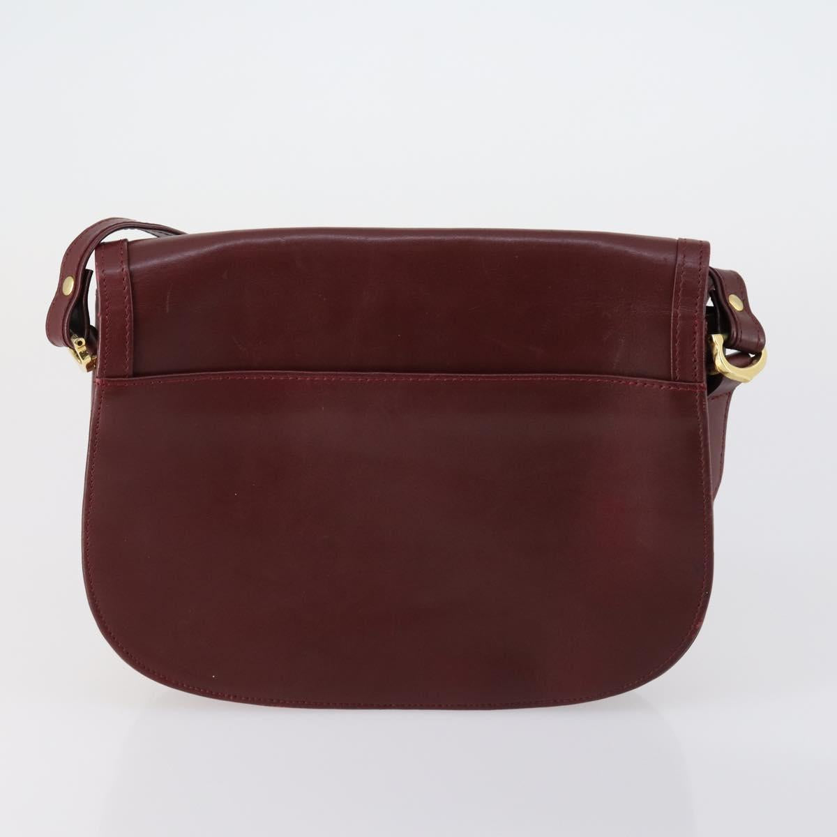 CARTIER Must Line Shoulder Bag Leather 4 Set Bordeaux Auth ki6207