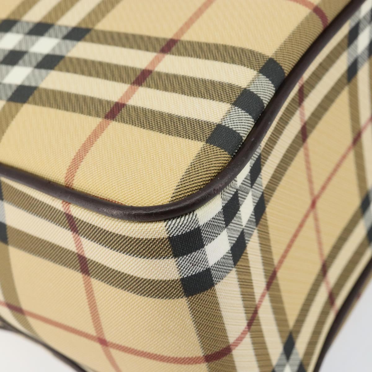 BURBERRY Nova Check Hand Bag PVC Beige Auth ki6212