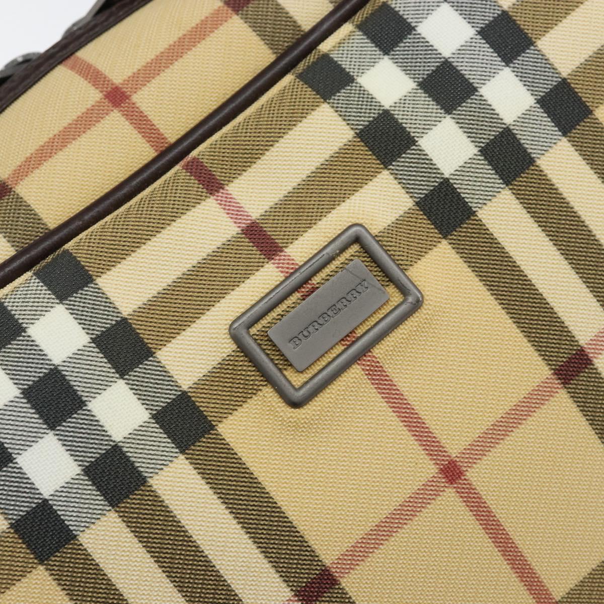 BURBERRY Nova Check Hand Bag PVC Beige Auth ki6212