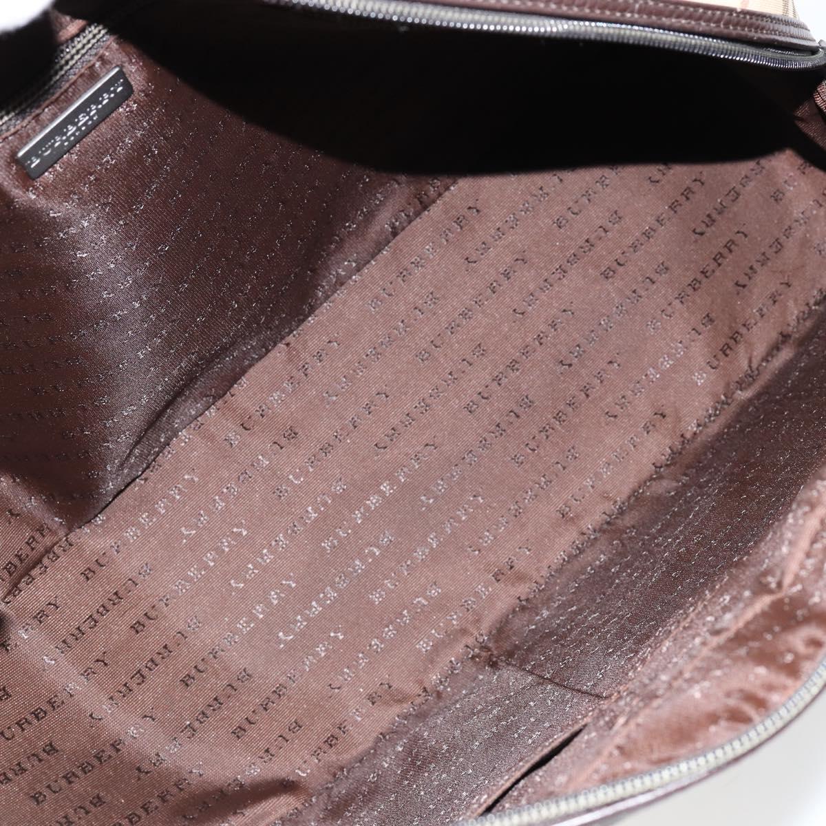 BURBERRY Nova Check Hand Bag PVC Beige Auth ki6212