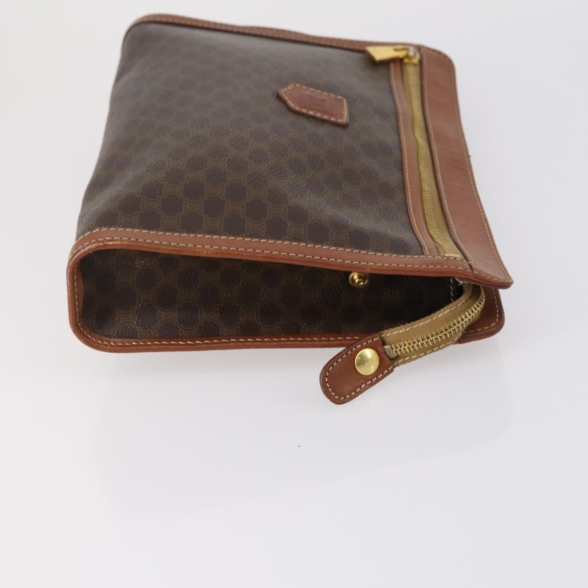 CELINE Macadam Canvas Clutch Bag 3 Set Beige Brown Auth ki6215