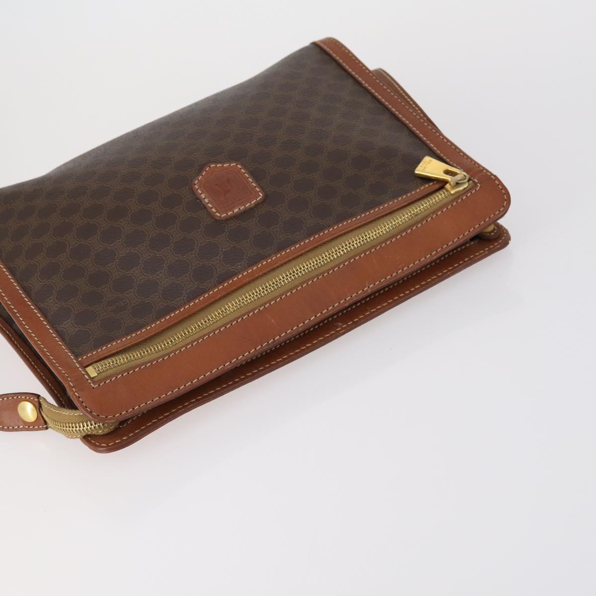 CELINE Macadam Canvas Clutch Bag 3 Set Beige Brown Auth ki6215