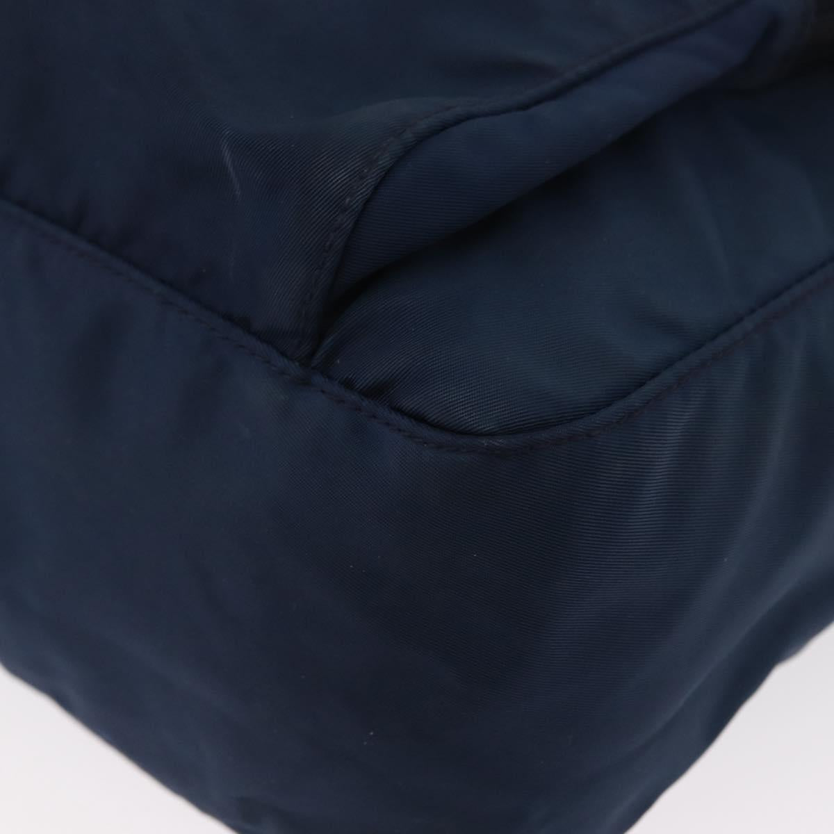 PRADA Shoulder Bag Nylon Navy Silver Auth ki6224