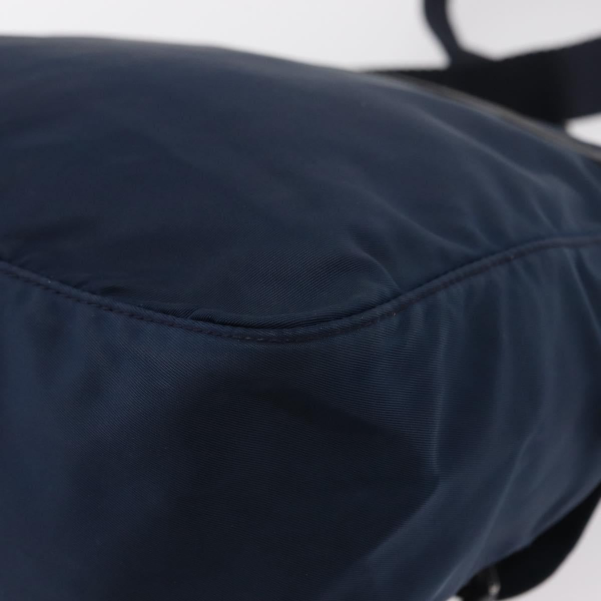 PRADA Shoulder Bag Nylon Navy Silver Auth ki6224