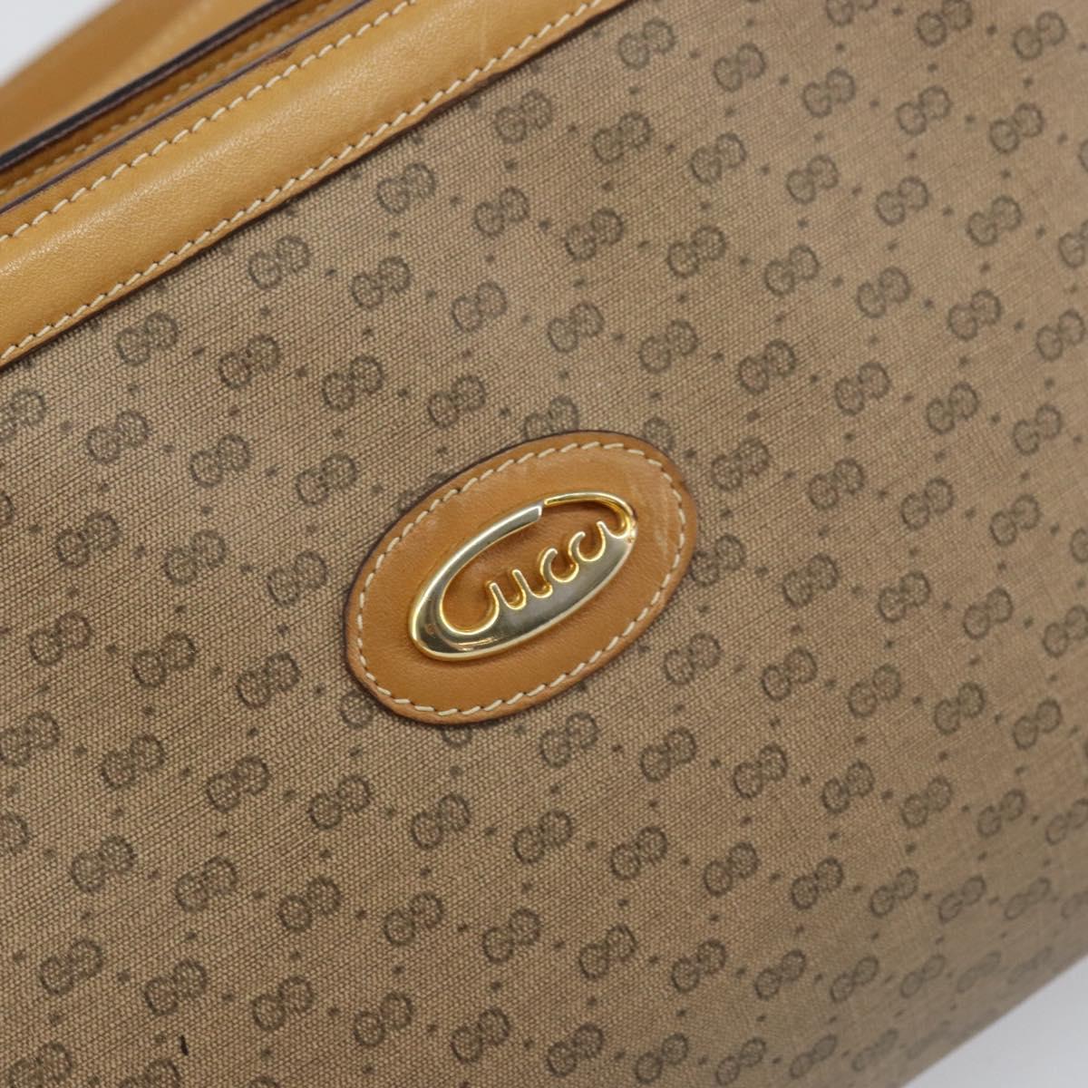 GUCCI Micro GG Supreme Shoulder Bag PVC Beige Gold Auth ki6225