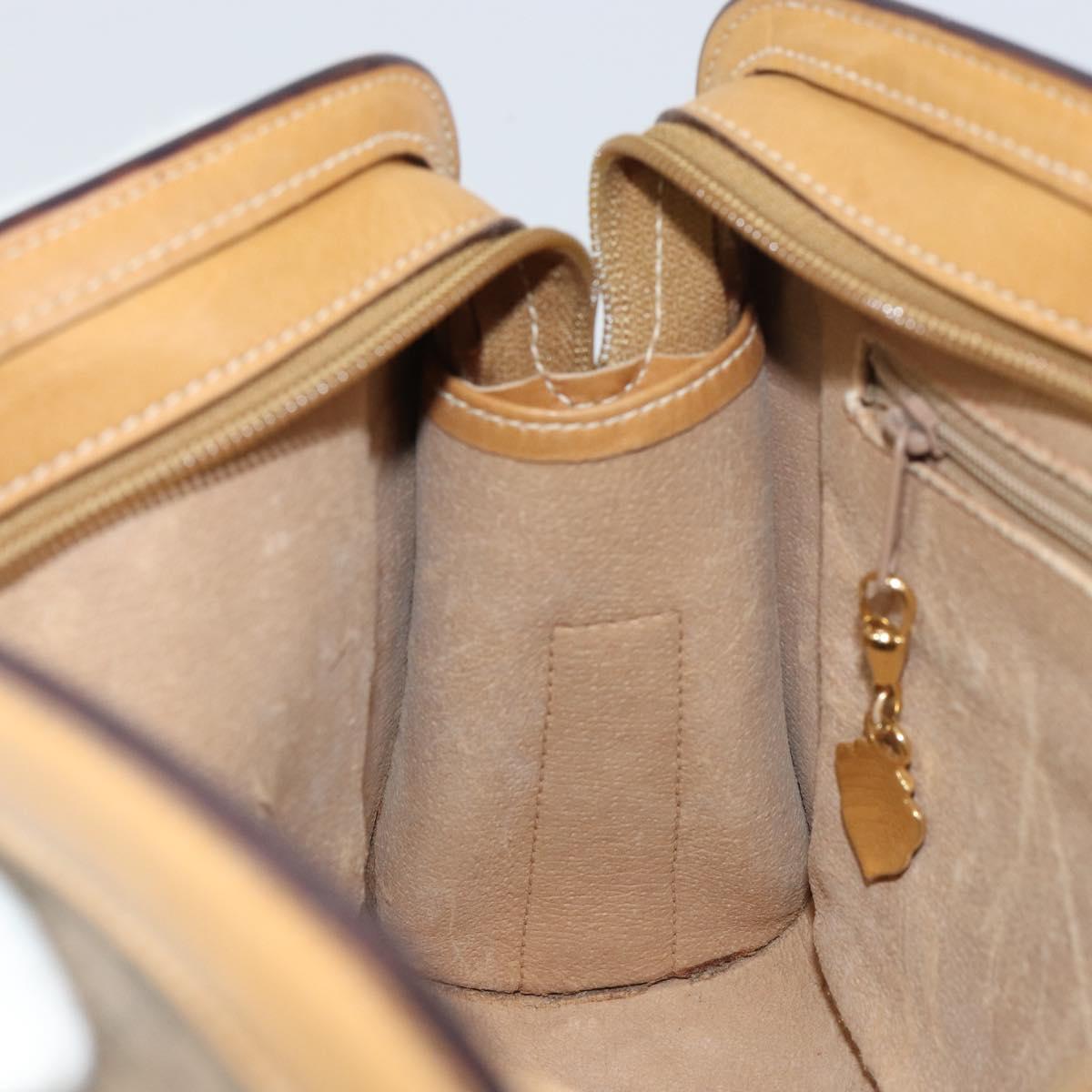 GUCCI Micro GG Supreme Shoulder Bag PVC Beige Gold Auth ki6225
