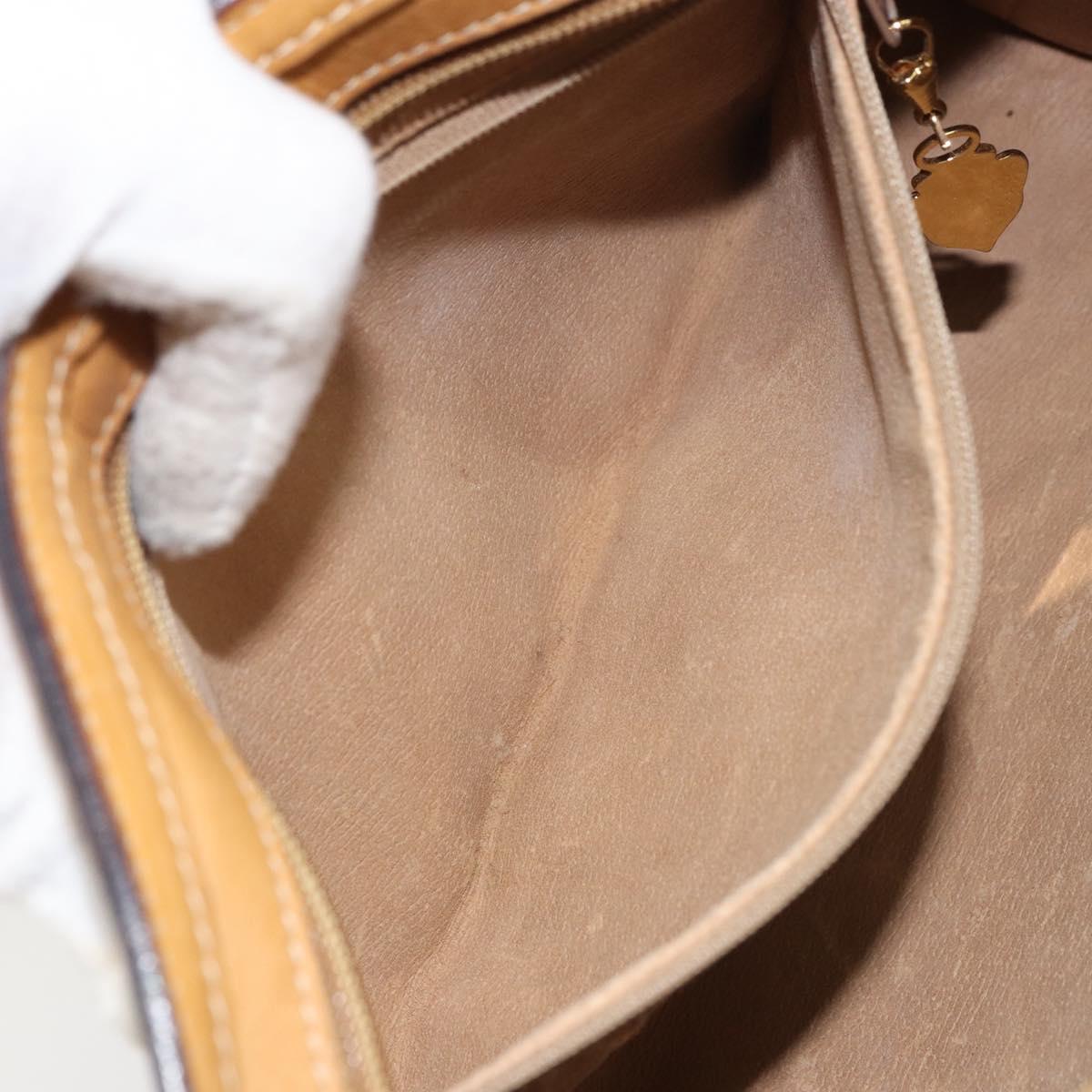 GUCCI Micro GG Supreme Shoulder Bag PVC Beige Gold Auth ki6225
