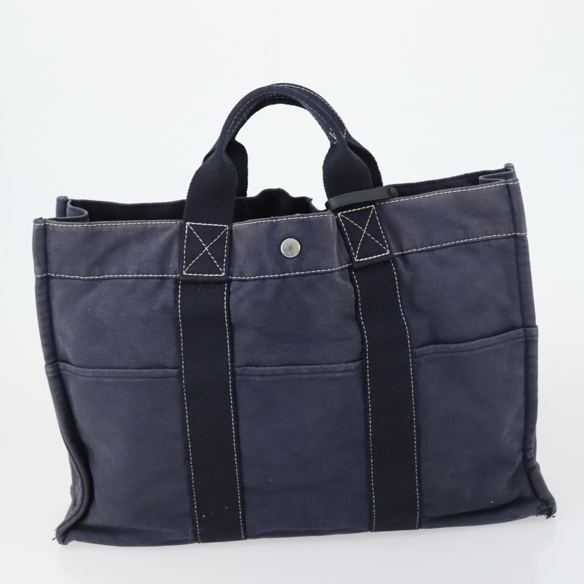 HERMES Fourre Tout Hand Bag Canvas 6 Set Gray Black Green Auth ki6229