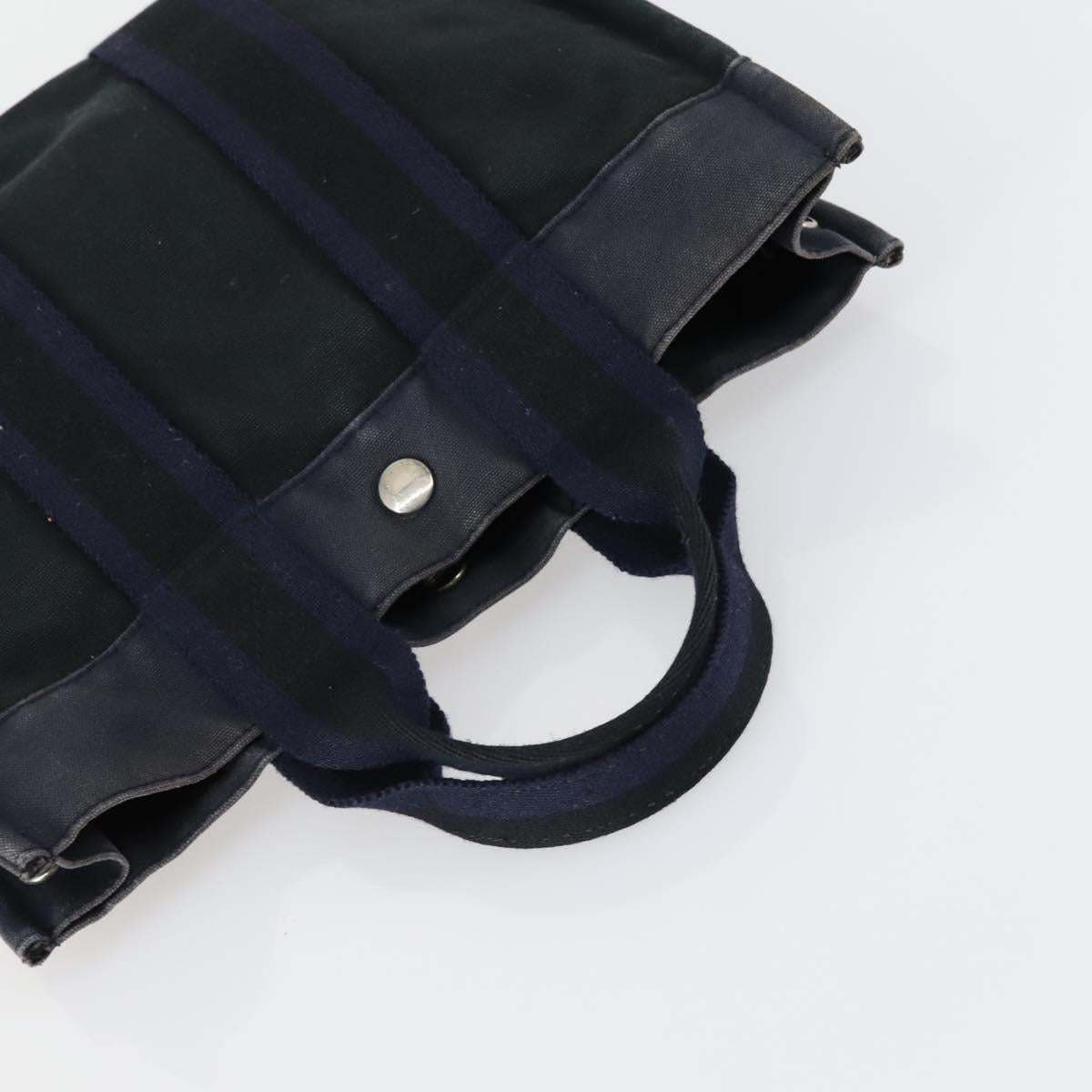 HERMES Fourre Tout Hand Bag Canvas 6 Set Gray Black Green Auth ki6229