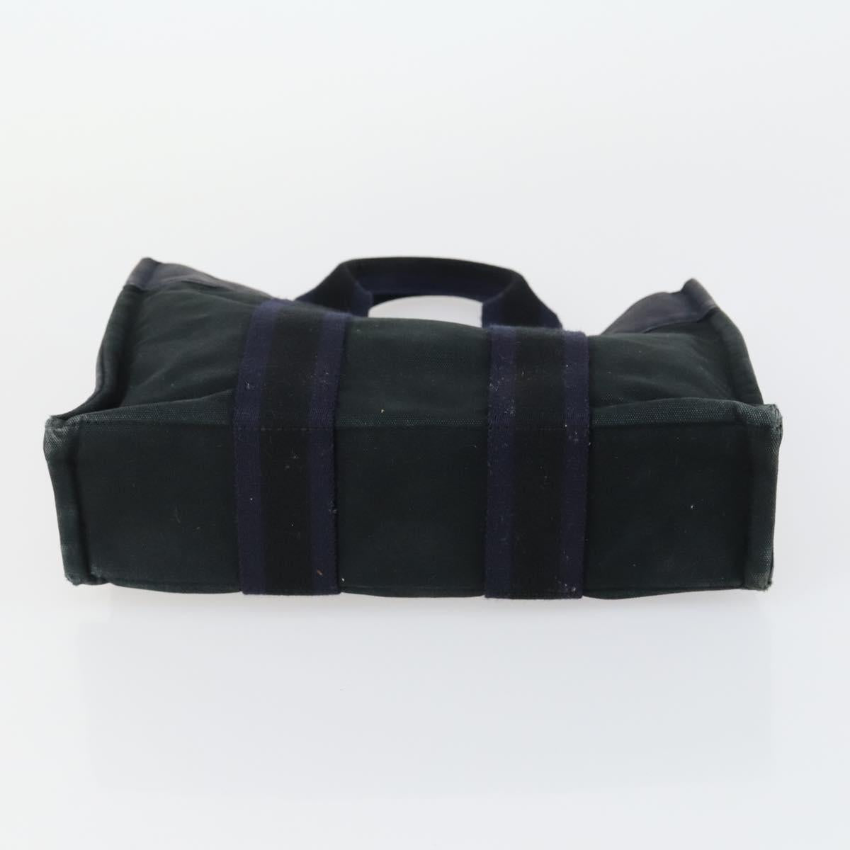HERMES Fourre Tout Hand Bag Canvas 6 Set Gray Black Green Auth ki6229