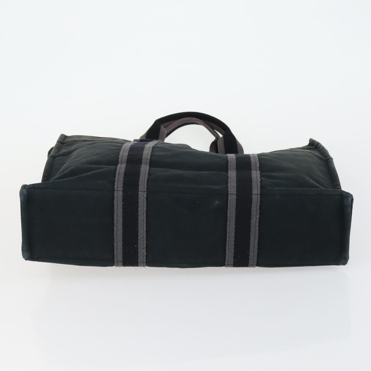 HERMES Fourre Tout Hand Bag Canvas 6 Set Gray Black Green Auth ki6229