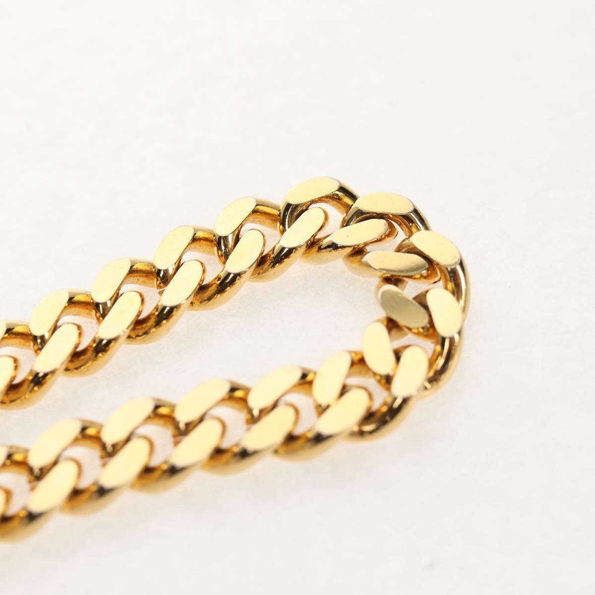 CELINE Chain Shoulder Bag Leather Black Gold Auth ki6240V