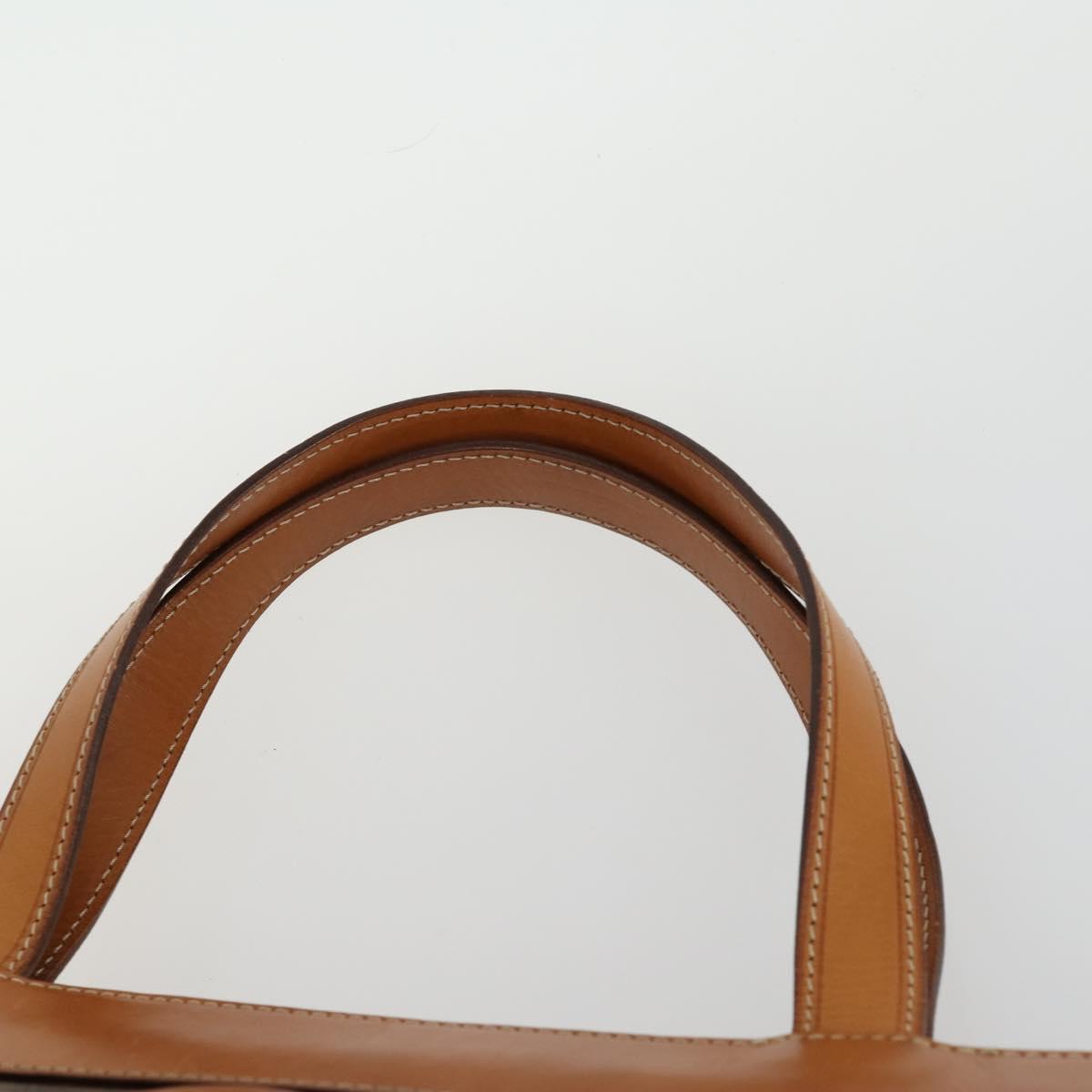 CELINE Macadam Canvas Tote Bag PVC Leather Brown Gold Auth ki6248